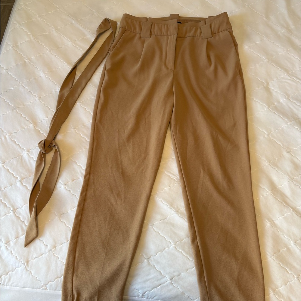 Express Tan Women's Trousers with Belt